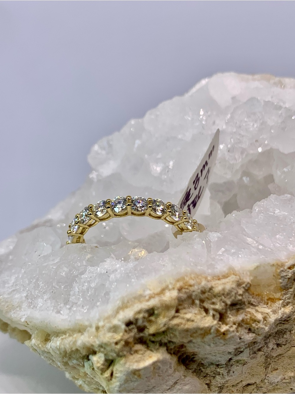 Yellow Gold Moissanite Eternity Band Infinity Anniversary Ring Wedding Band GRA - Picture 4 of 9